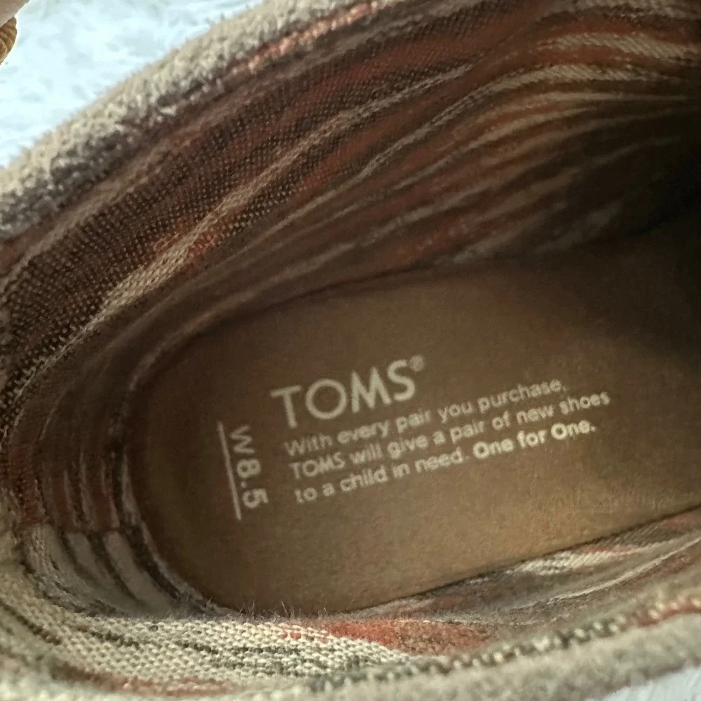 Toms Women's Desert Wedge Booties Taupe Suede Lace Up Size 8